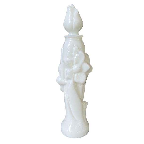 Avon White Floral Bud Vase Perfume Bottle - Picture 6 of 10